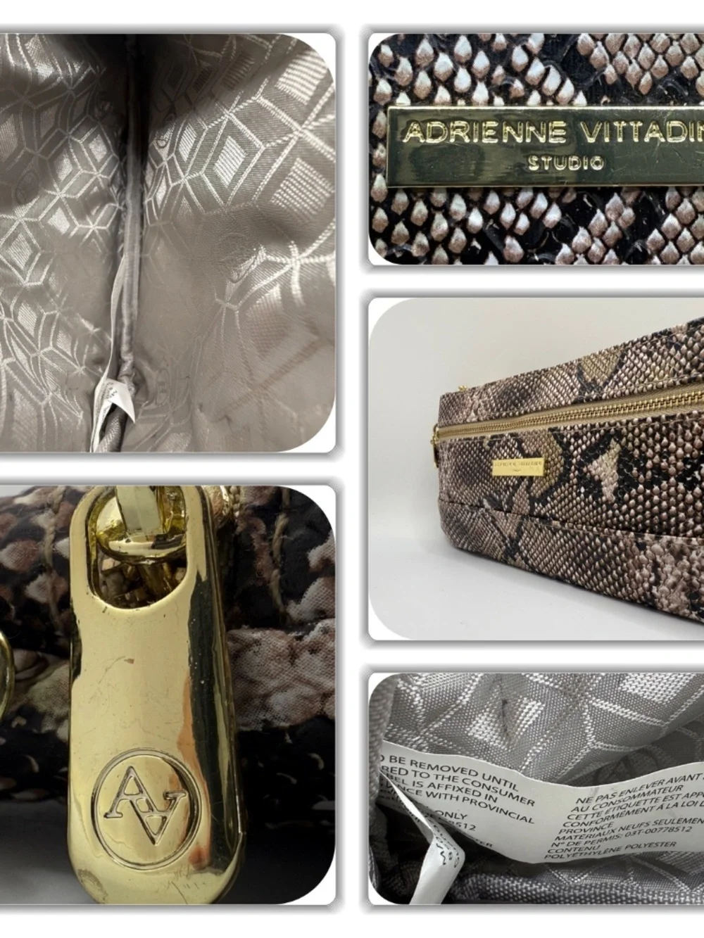 FIERCE ADRIENNE VITTADINI PYTHON WRISTLET/HANDBAG!